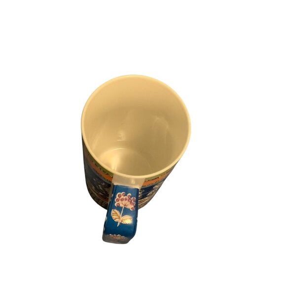 Colorful Pier 1 Imports Porcelain Floral Artisan Boho Mug 16 Oz 6” - Picture 4 of 5